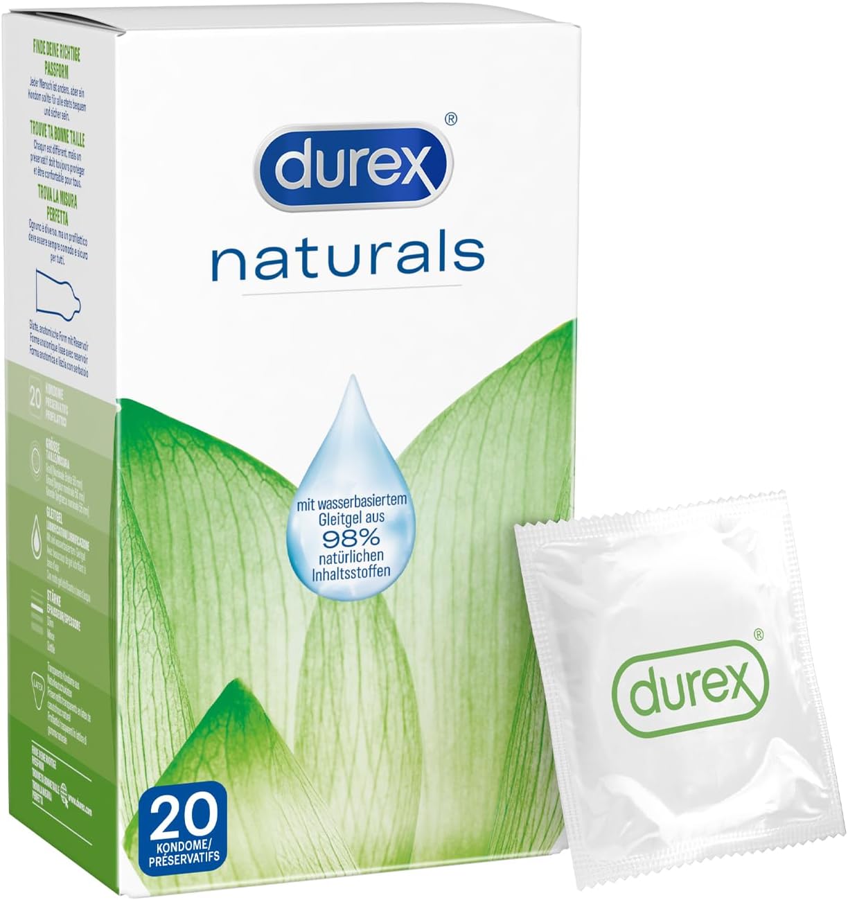 DUREX naturals Kondome mit Gleitgel wasserbasiert DUREX naturals Kondome mit Gleitgel wasserbasiert